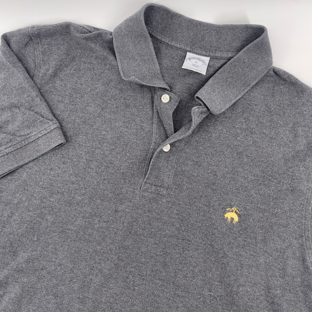 Brooks Brothers XL Polo Shirt Gray Slim Fit‎ Short Sleeve Menswear Top